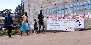 Covid sign in Kibera