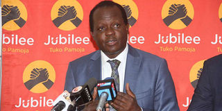 Jubilee Party Secretary-General Raphael Tuju. 