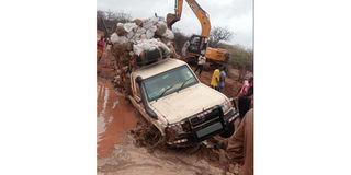 Toyota Land Cruiser carrying miraa