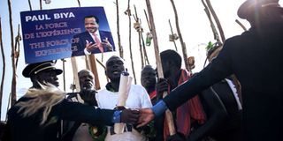 Supporters of Paul Biya 