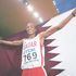 Saif Saaeed Shaheen of Qatar celebrates after winning the gold medal 