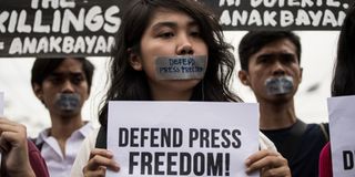 Philippines press freedom protest