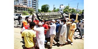 Body of former Kenya Football Federation (KFF) chairman Mohammed Hatimy in Mombasa. 