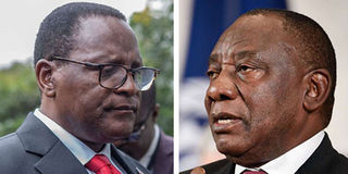 Malawi's President Lazarus Chakwera and South African counterpart Cyril Ramaphosa