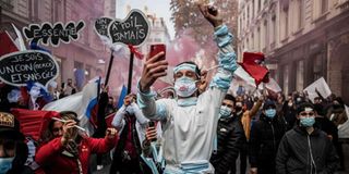 Anti-lockdown protest in Lyon