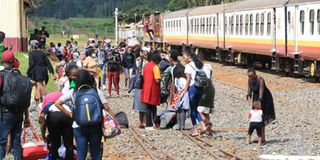 Travellers at Karatina station