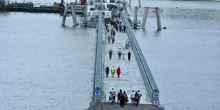 The Likoni floating bridge in Mombasa on December 25, 2020.