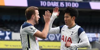 Tottenham's Son and Kane celebrate