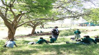 Pupils at Mweiga Primary School in Nyeri.