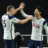 Tottenham striker Son celebrates with teammate Eric Dier