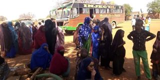 The bus that was shot at by suspected al-Shabaab militants in Mandera on January 11, 2021.