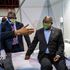 South African President Cyril Ramaphosa visits a Covid-19 treatment facility in Johannesburg in 2020.