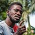 Robert Kyagulanyi, popularly known as Bobi Wine, addresses the media at his home in Wakiso, Uganda on January 8, 2021.