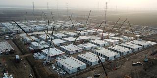 The under-construction centralised quarantine facilities in Shijiazhuang.