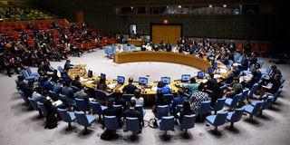 A United Nations Security Council meeting in New York City in August 2019.