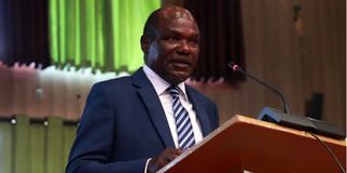 IEBC Chairman Wafula Chebukati at the Bomas of Kenya in December 2020.