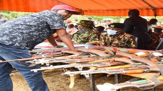 Leaders at a peace meeting in Kapedo in November 2020.