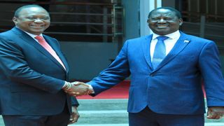 Uhuru and Raila handshake