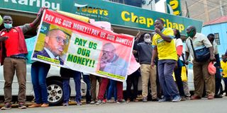 Tuskys employees protest
