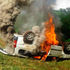 A burning miraa vehicle