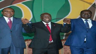 Uhuru Kenyatta, John Magufuli and Raila Odinga