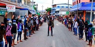 Myanmar protesters