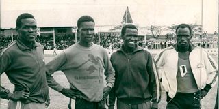 Robert ouko, Naftali Bon, Thomas Saisi and Hezekiah Nyamau of the Kenyan relay team