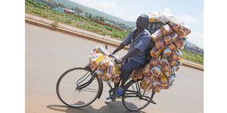 A bread vendor on Kisumu-Busia highway