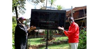 Sports CS Amina Mohamed and NOC-K President Paul Tergat