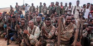 Somali military force members