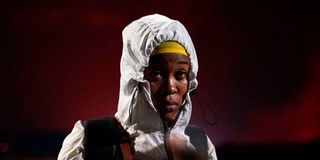 A resident of Goma flees