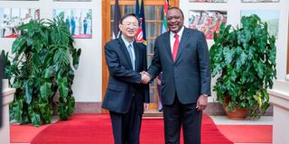 Uhuru Kenyatta and Yang Jiechi