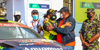 President Uhuru Kenyatta, Safari Rally Star Onkar Rai 