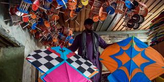 A kite vendor in Kabul