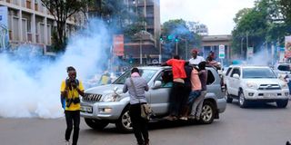 Post-election protests in Nairobi in 2017