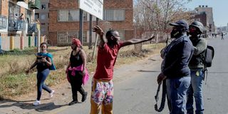 South Africa Police protests jacob zuma