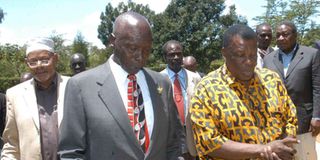 Leonard Mambo Mbotela and President Daniel arap Moi