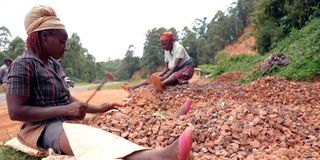 Women making gravel in Nyamira