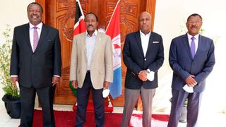 OKA principals Musalia Mudavadi, Kalonzo Musyoka, Gideon Moi 