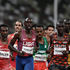 USA's Paul Chelimo (left) competes next to Kenya's Nicholas Kipkorir Kimeli