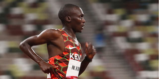 Kenya's Nicholas Kipkorir Kimeli competes in the men's 5000m final