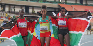 Faith Cherotich, Zerfe Wondemagegn and Jackline Chepkoech
