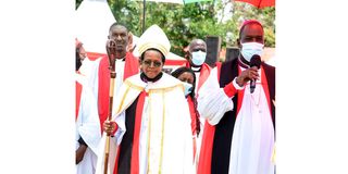 ACK Archbishop Jackson Ole Sapit,  Rev Rose Okeno