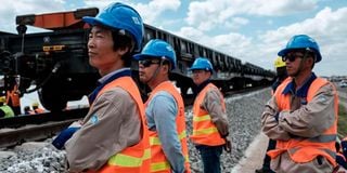 Chinese workers in Kenya.