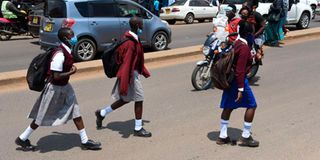 Students going home