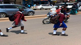 Students going home