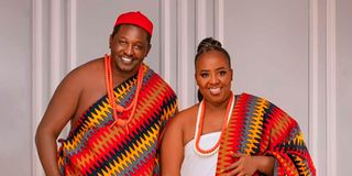 Terence Creative with his wife Milly Chebby