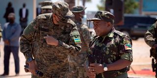 Filipe Nyusi and Paul Kagame