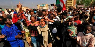 Sudanese protesters streets