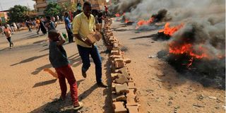 Sudanese protesters streets